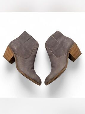 Frye Women’s Grey Suede Block Heel Ankle Boot
